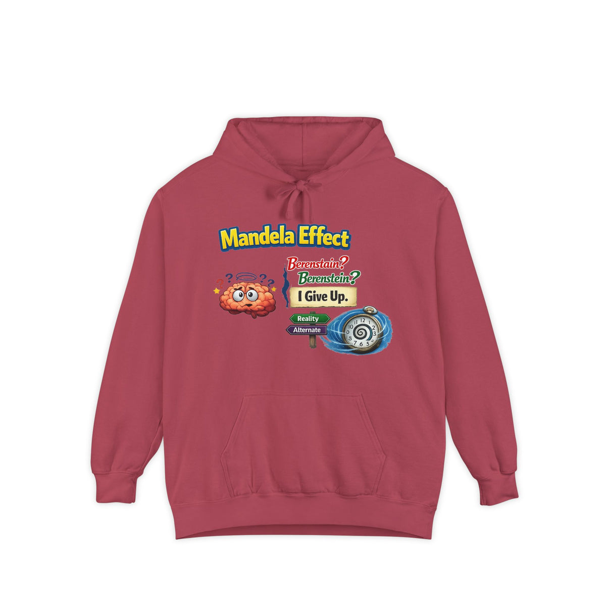 Color: Crimson | Wait, That's Not How I Remember It | Garment-Dyed Hoodie — AttitudeShirts