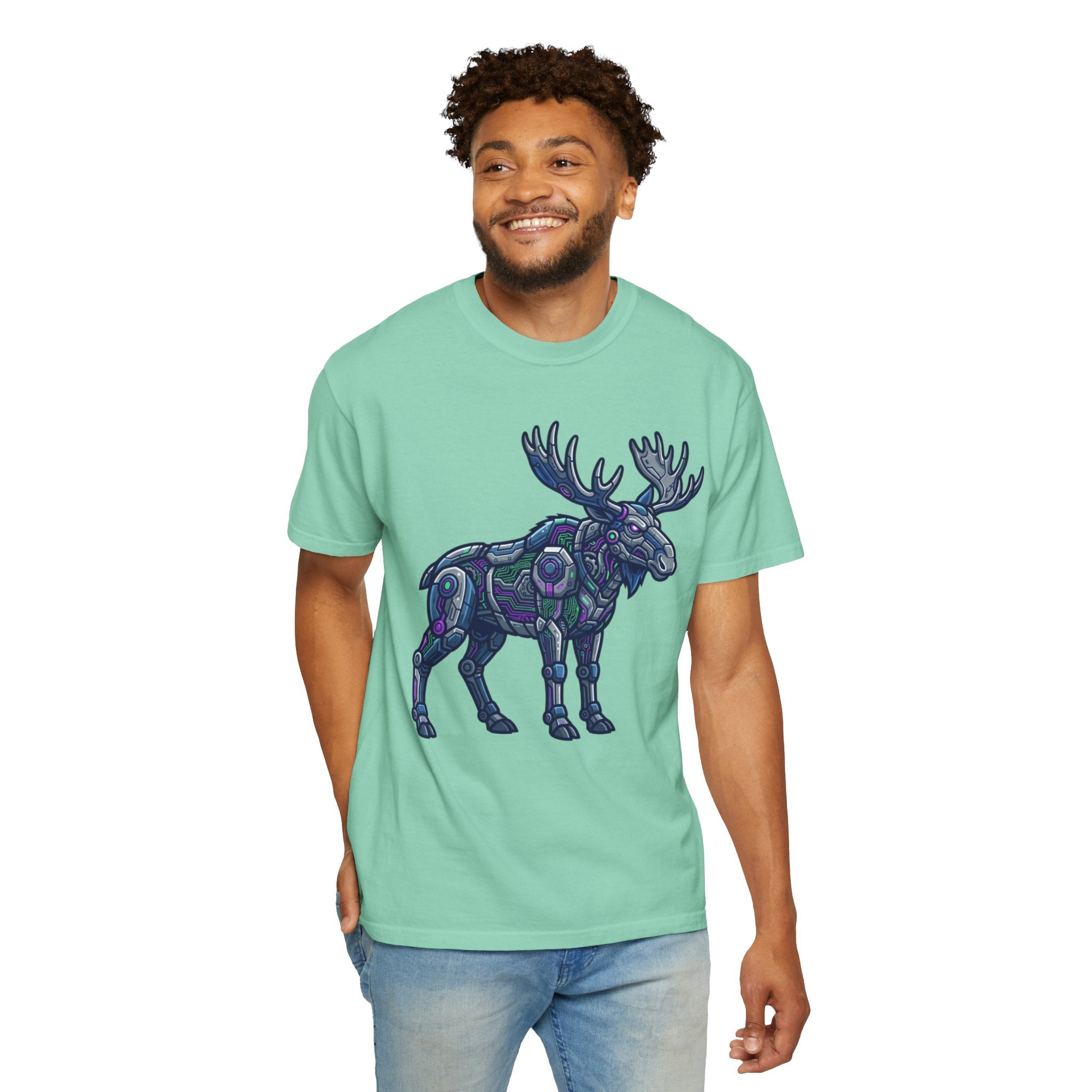 "Cyber Moose" Unisex Garment-Dyed Tee