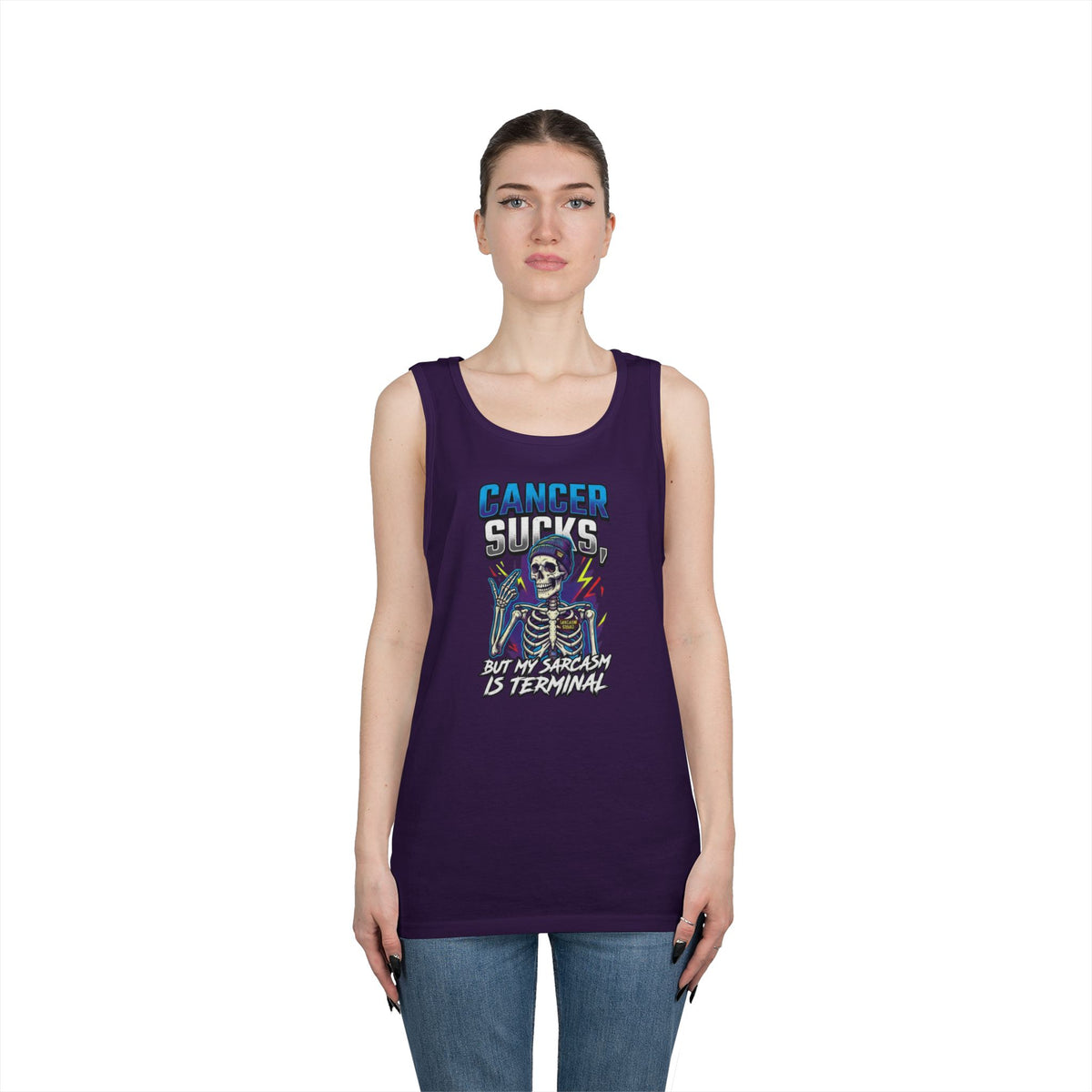 Color: Purple | Cancer Sucks But My Sarcasm Is Terminal Tank Top