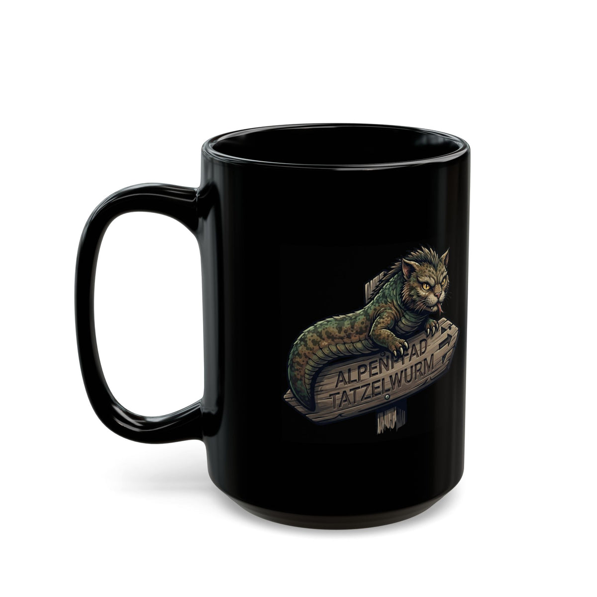 "Tatzelwurm (Alpine Europe)" Black Ceramic Mug