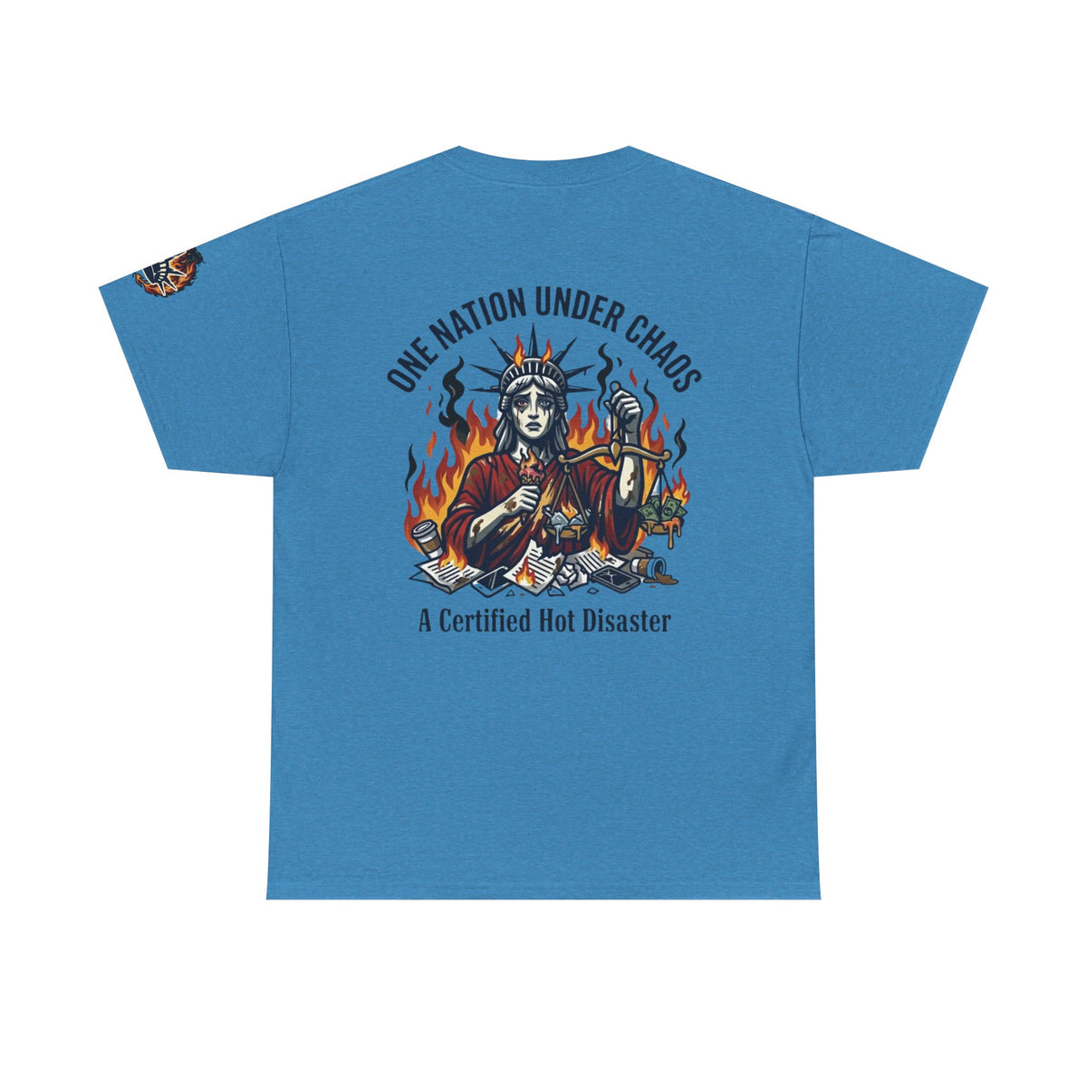 Color: Heather Sapphire | One Nation Under Chaos Premium Graphic Tee