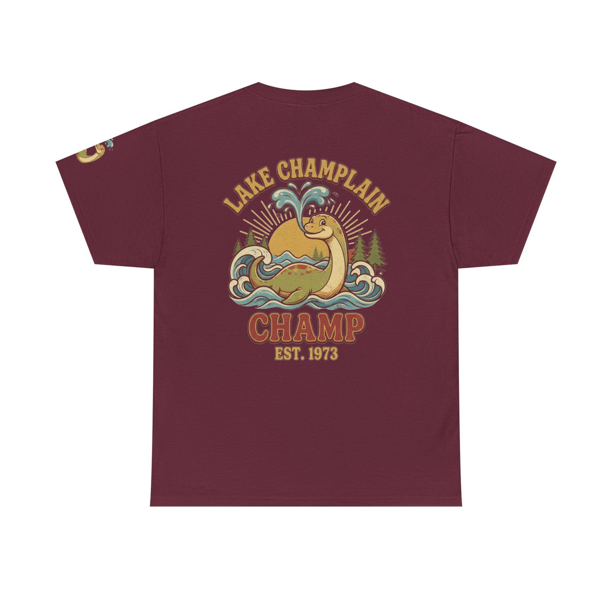 Color: Maroon | Champ (Lake Champlain) Premium Graphic Tee