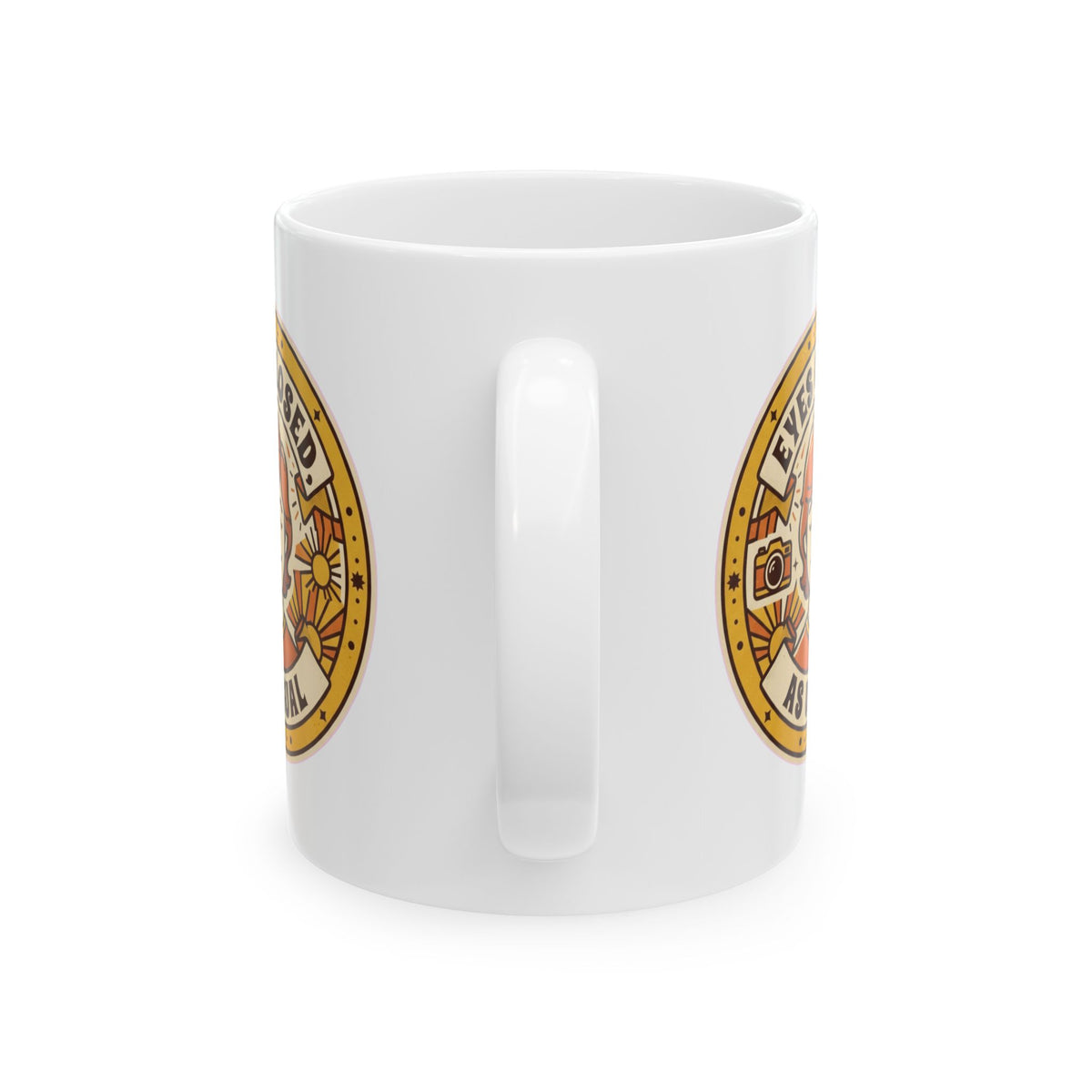 "Eyes Closed As Usual" White Ceramic Mug