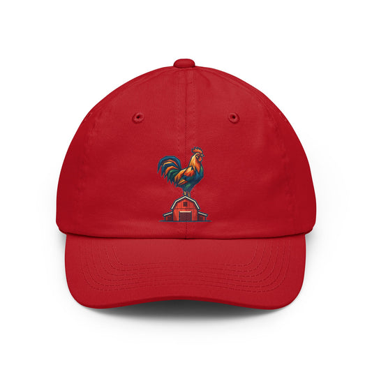 Color: Red | Barnyard Rooster Dad Hat