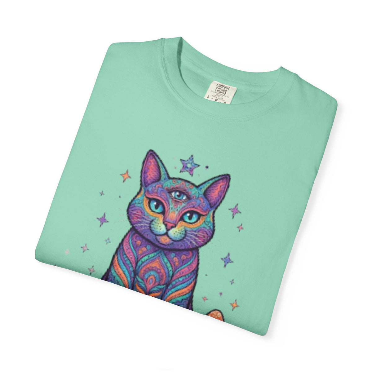 "Hippy Cat" Unisex Garment-Dyed Tee
