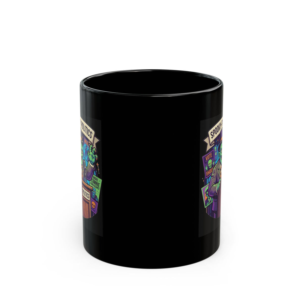"Spooky-Fy Politics" Black Ceramic Mug