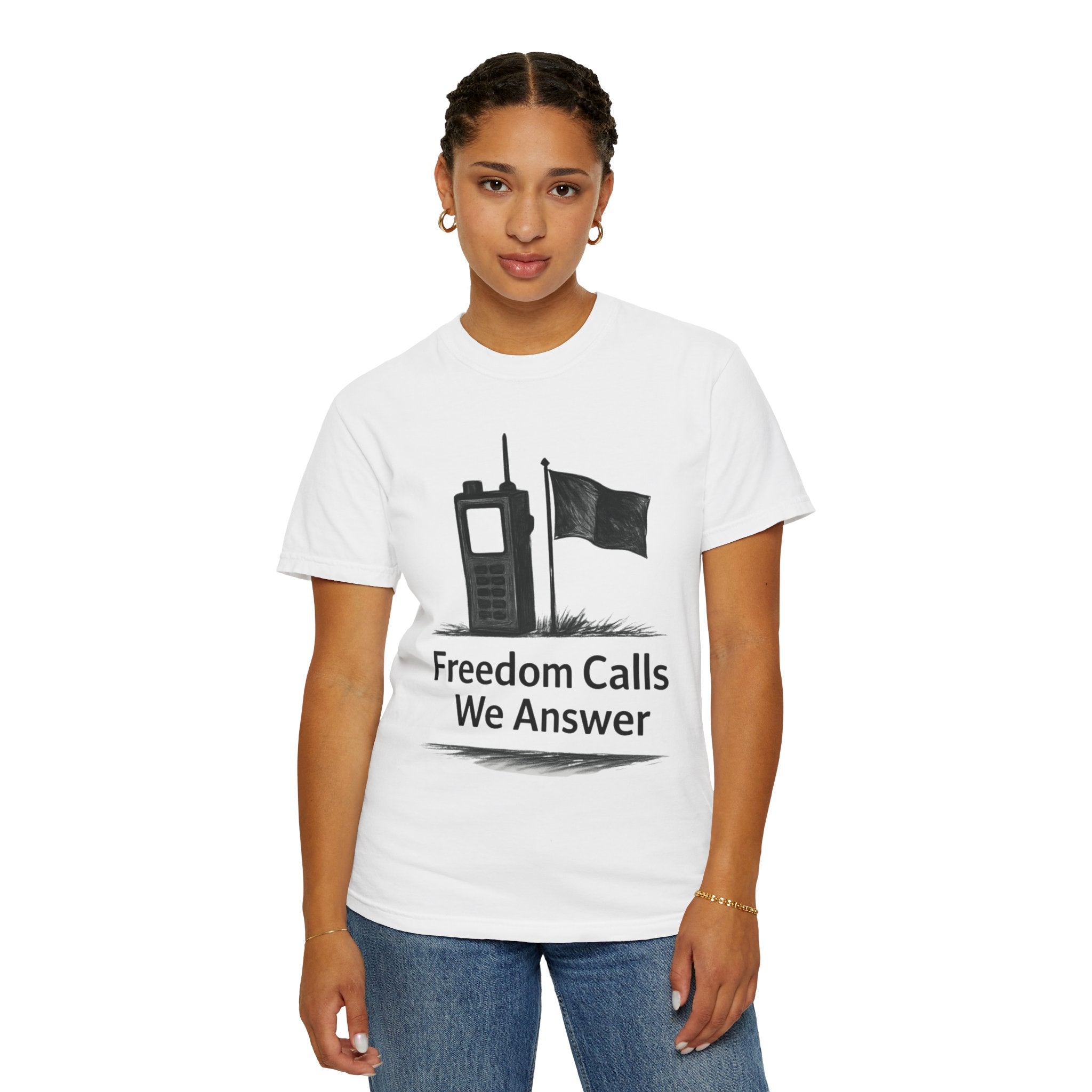 "Freedom Calls We Answer" Unisex Garment-Dyed T-shirt