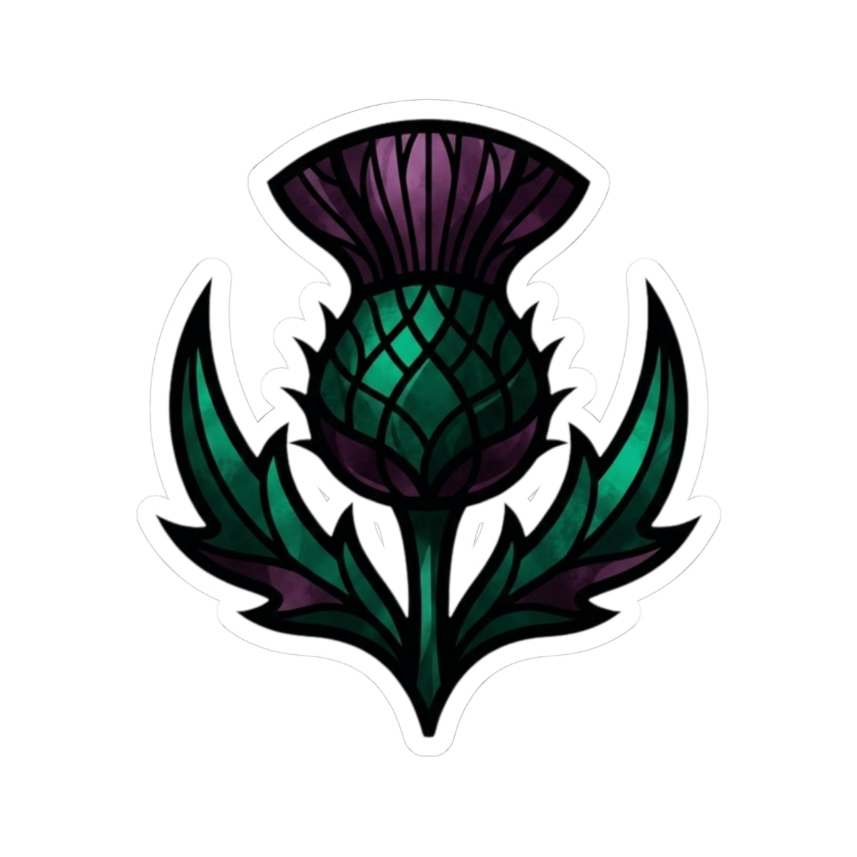"Stained Glass Floral" Sticker