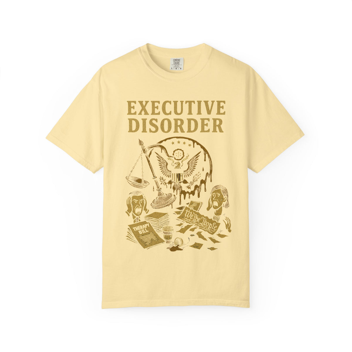 Color: Banana | Executive Disorder Unisex Garment-Dyed T-shirt