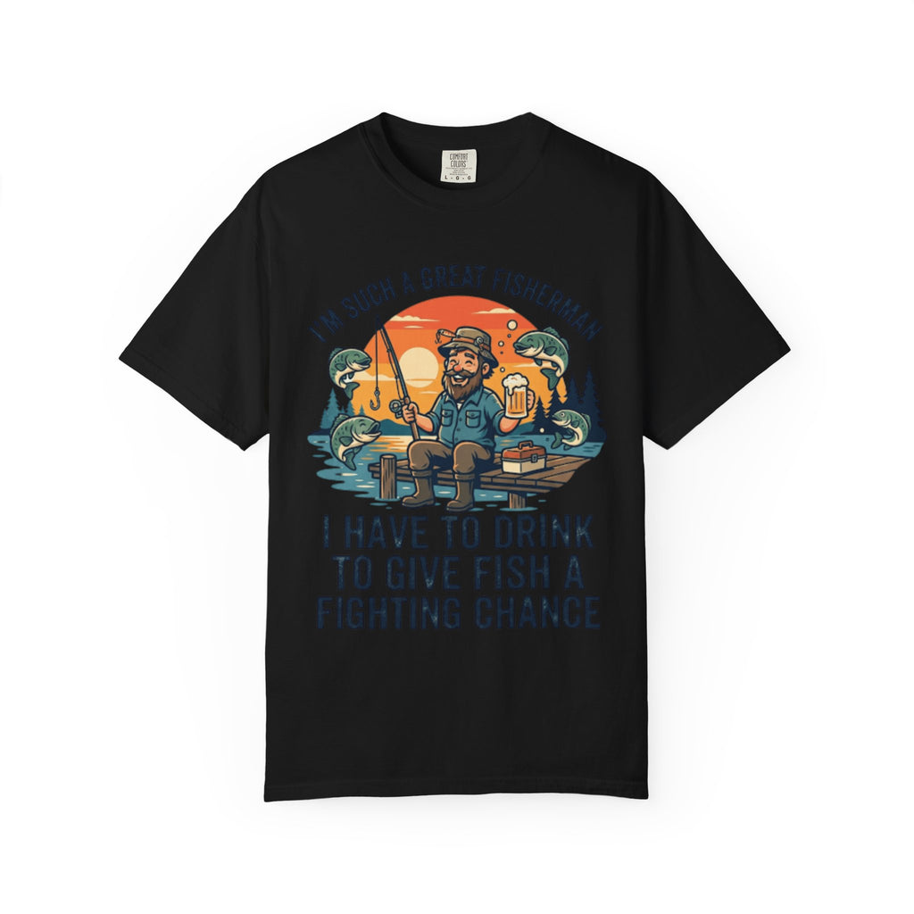 "Drink to Give Fish a Fighting Chance" Unisex Garment-Dyed Tee