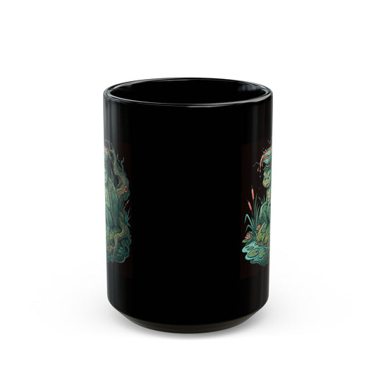 "Kappa (Japanese Folklore)" Black Ceramic Mug