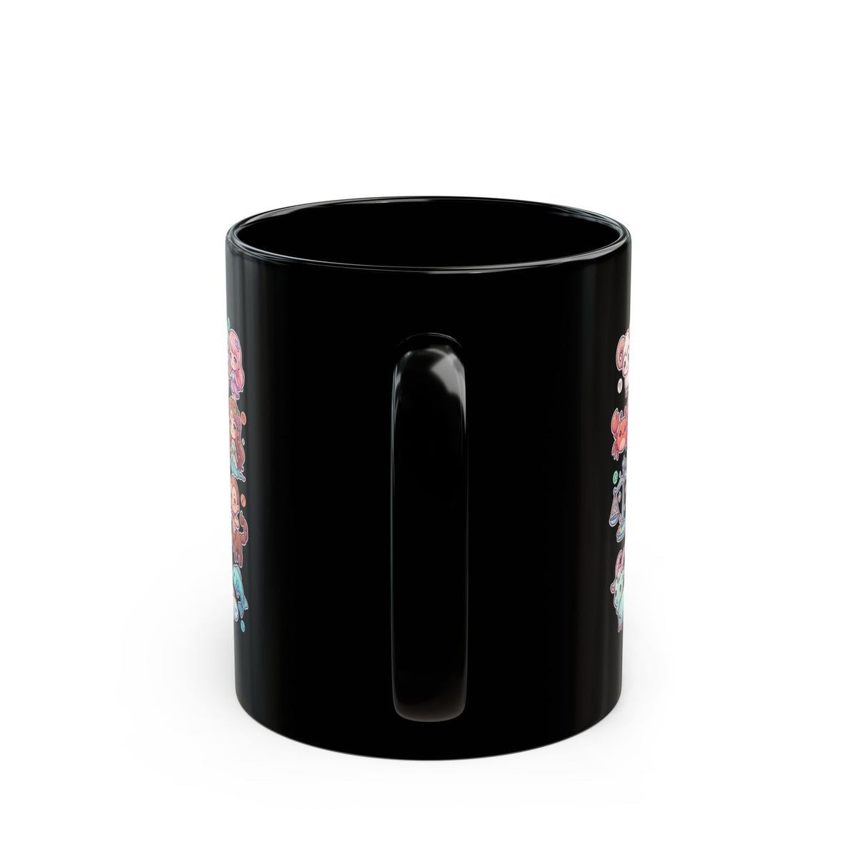 "Cute Chibi Zodiac" Black Ceramic Mug