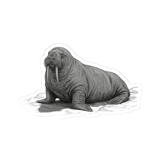 "Pencil Sketch Art Walrus" Sticker — Main