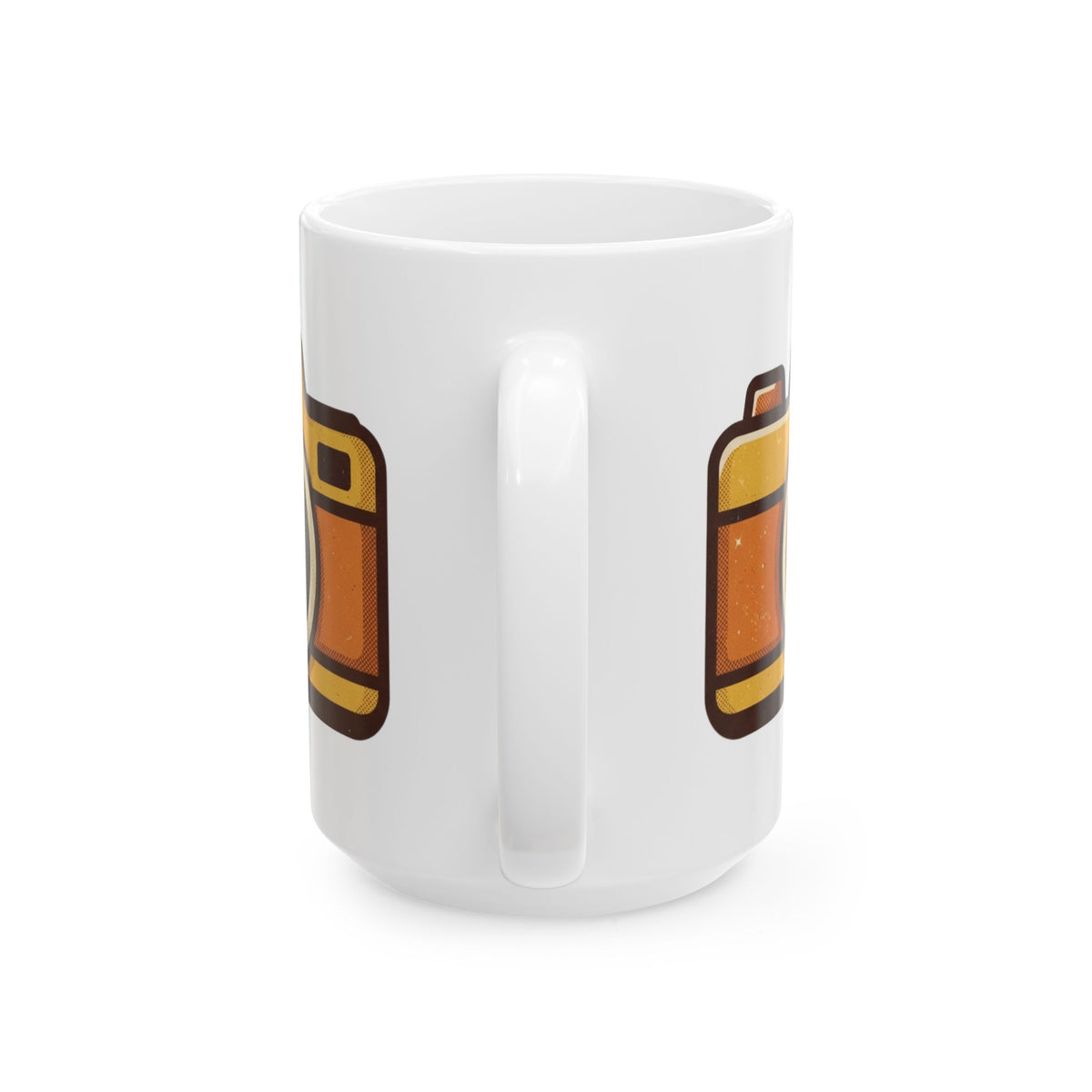 "Eyes Closed As Usual" White Ceramic Mug — Graphic