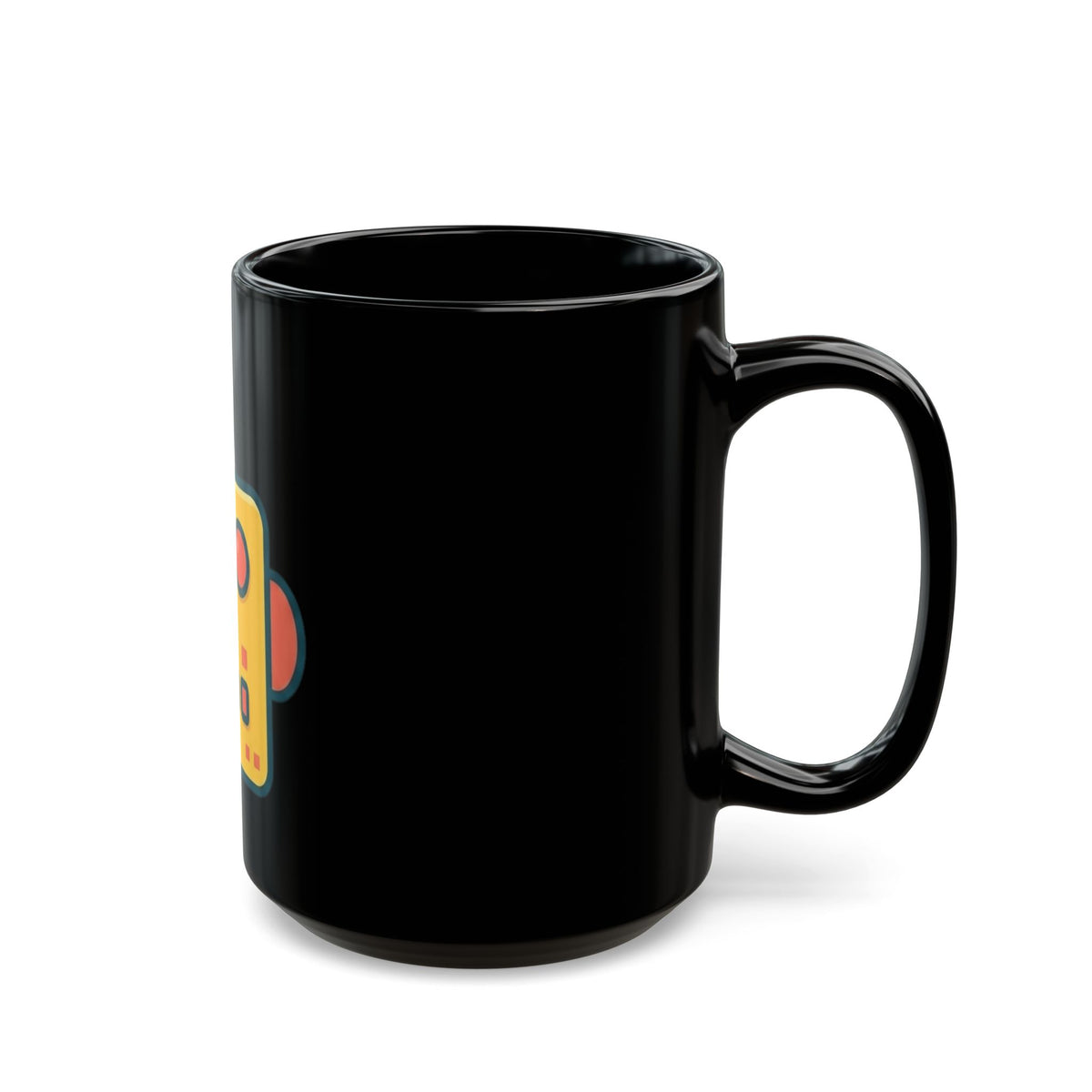 "Toy Robot" Black Ceramic Mug — Graphic