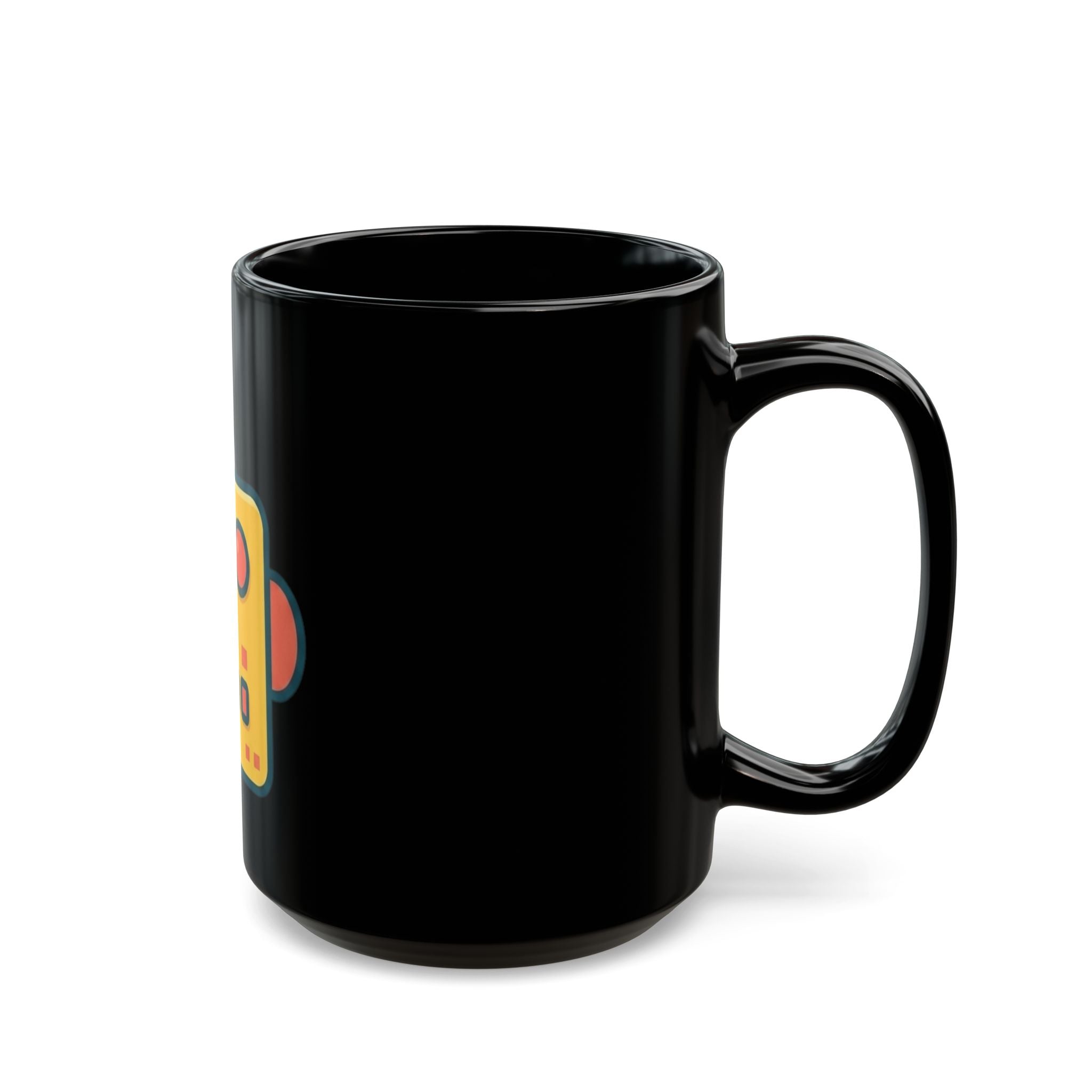 "Toy Robot" Black Ceramic Mug — Graphic