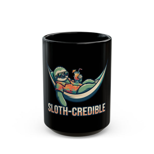 "Sloth Credible" Black Ceramic Mug