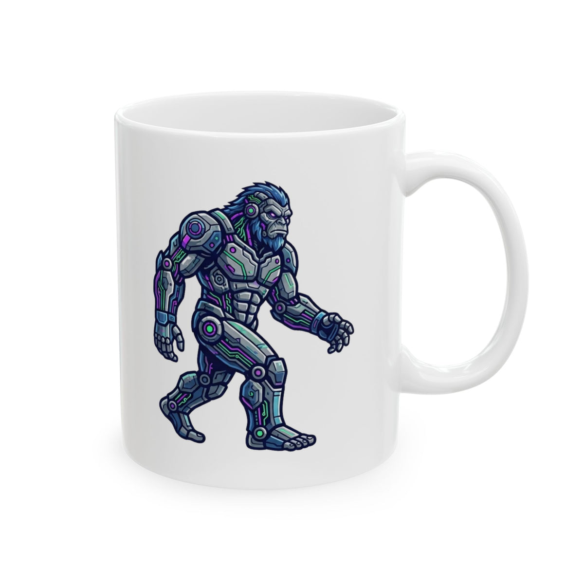 "Cyber Bigfoot" White Ceramic Mug