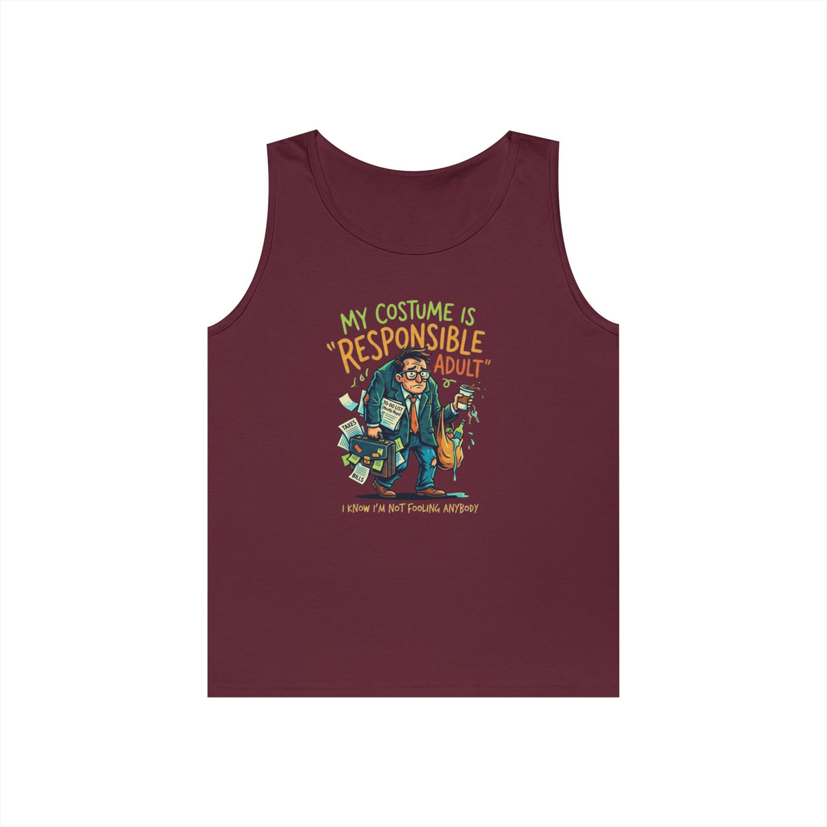 Color: Maroon | Responsible Adult Costume Tank Top