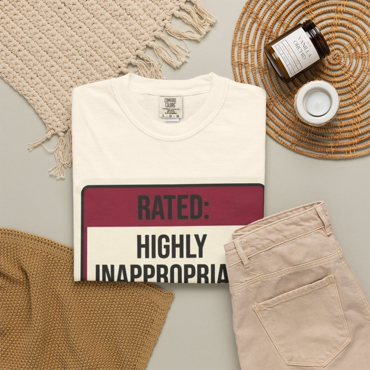 Good Book Series Highly Inappropriate Unisex Garment-Dyed Tee