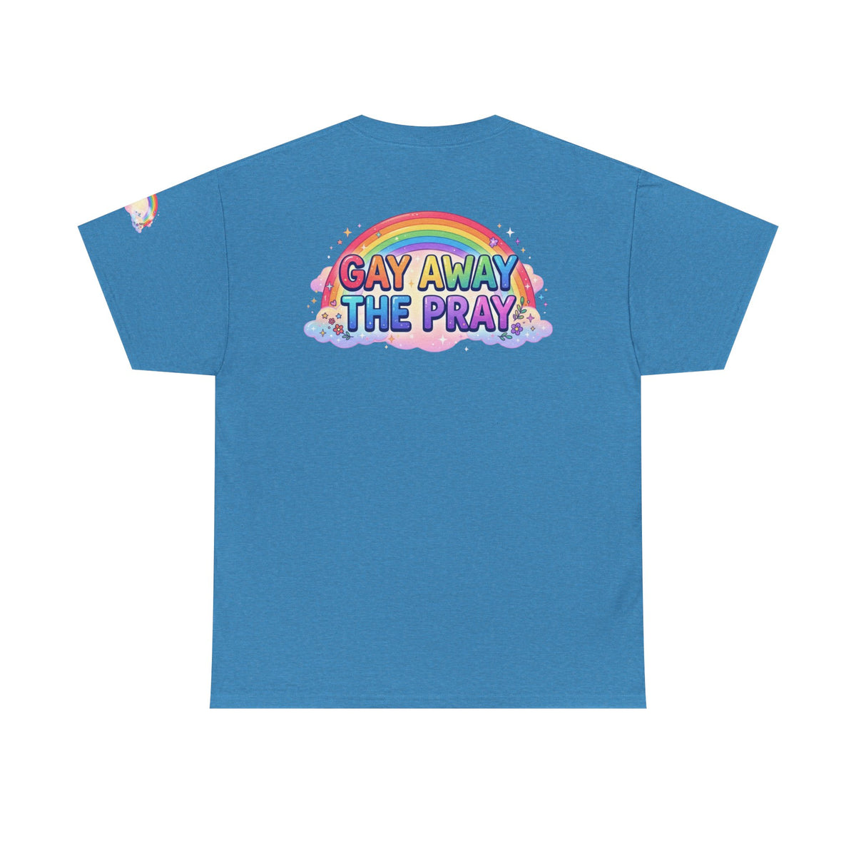 Color: Heather Sapphire | Gay Away The Pray Premium Graphic Tee