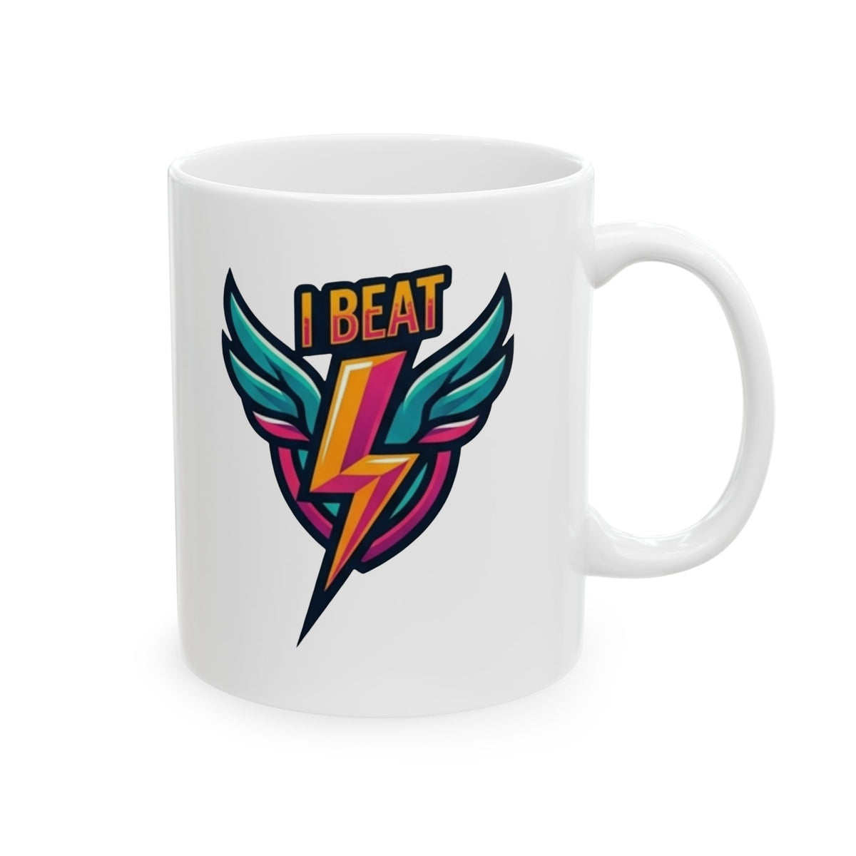 "I Beat Cancer - What is Your Superpower" White Ceramic Mug — Graphic