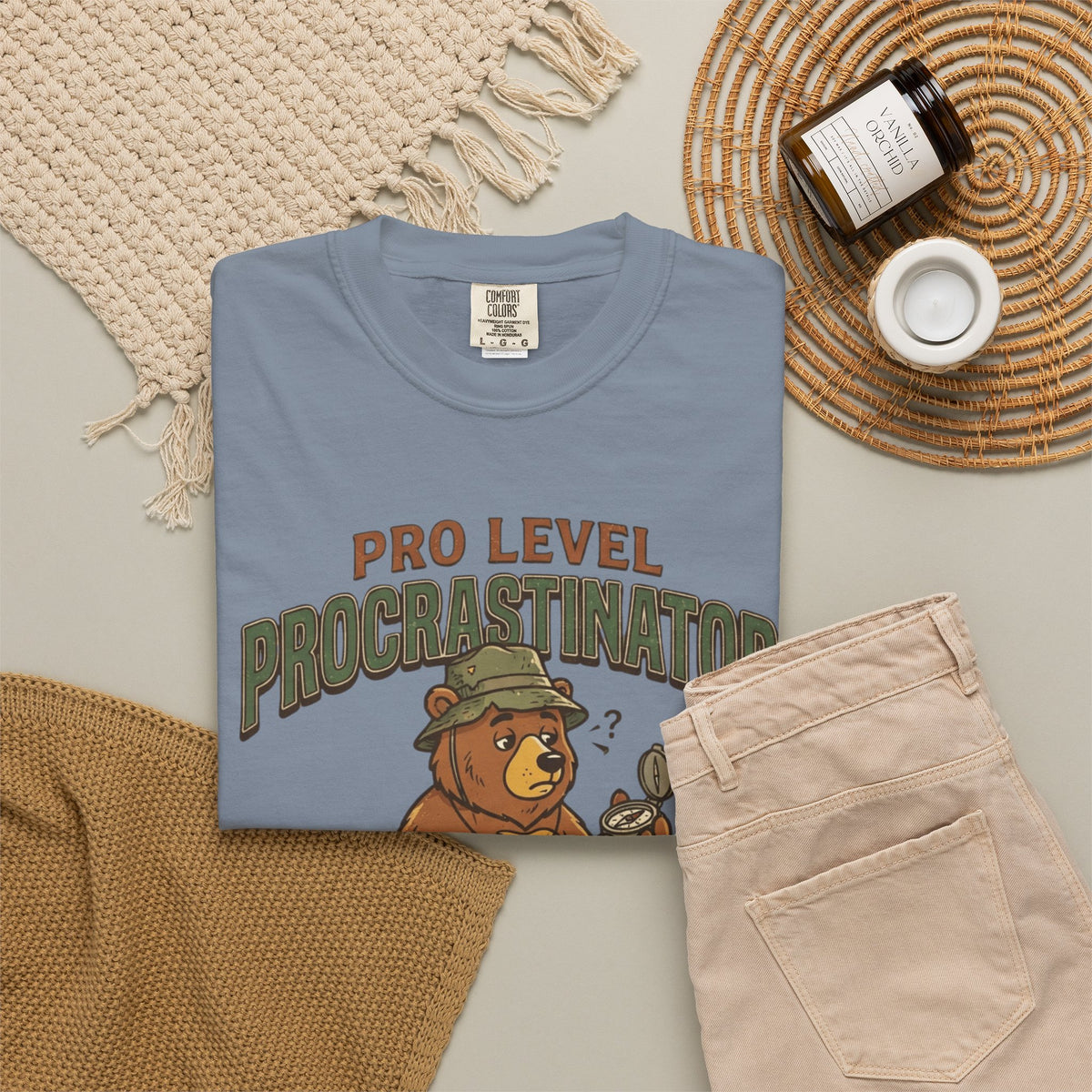 "Pro Level Procrastinator" Unisex Garment-Dyed Tee