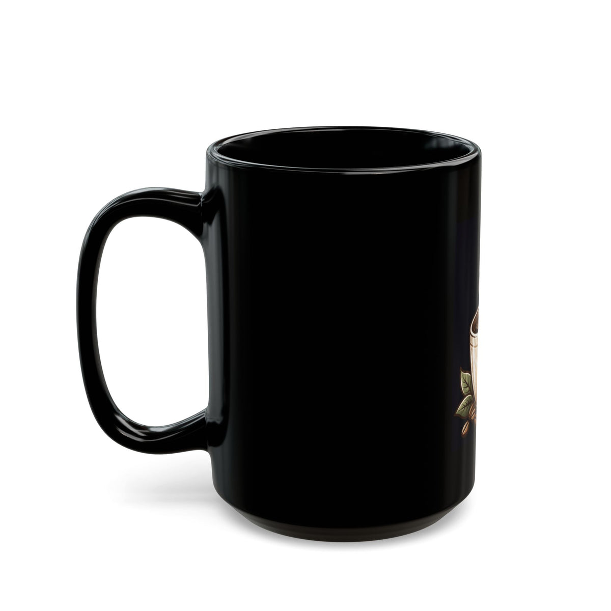 "Coffee is Delightsome" Black Ceramic Mug — Graphic