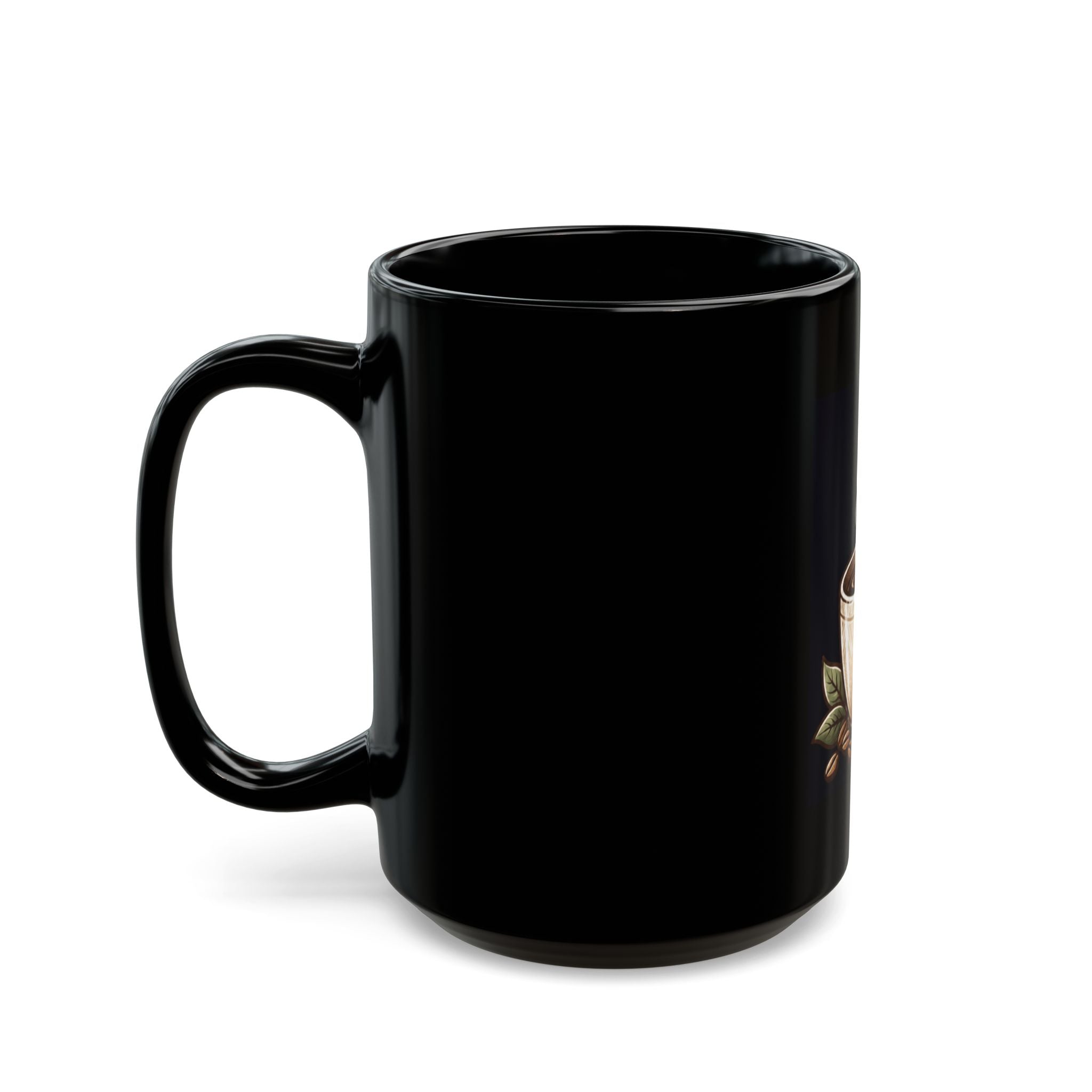 "Coffee is Delightsome" Black Ceramic Mug — Graphic