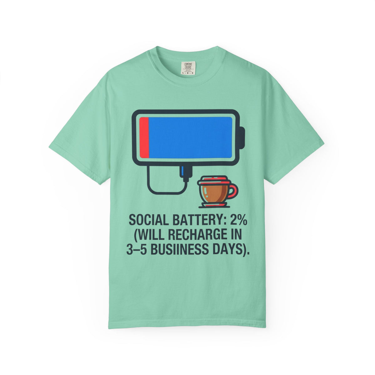 Color: Island Reef | Social Battery Unisex Garment-Dyed Tee
