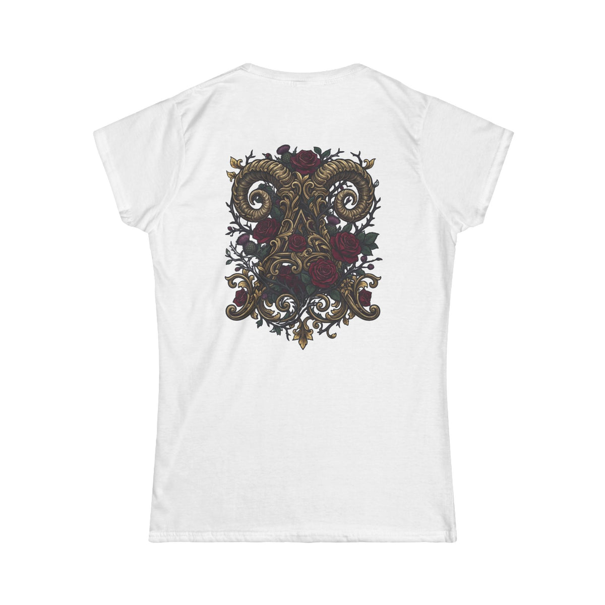 Color: White | Floral Monogram Aries Women's Tee
