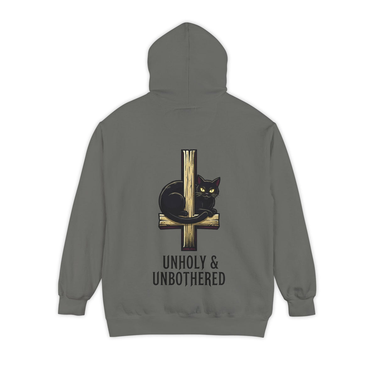 Color: Grey | Unholy and Unbothered Garment-Dyed Hoodie