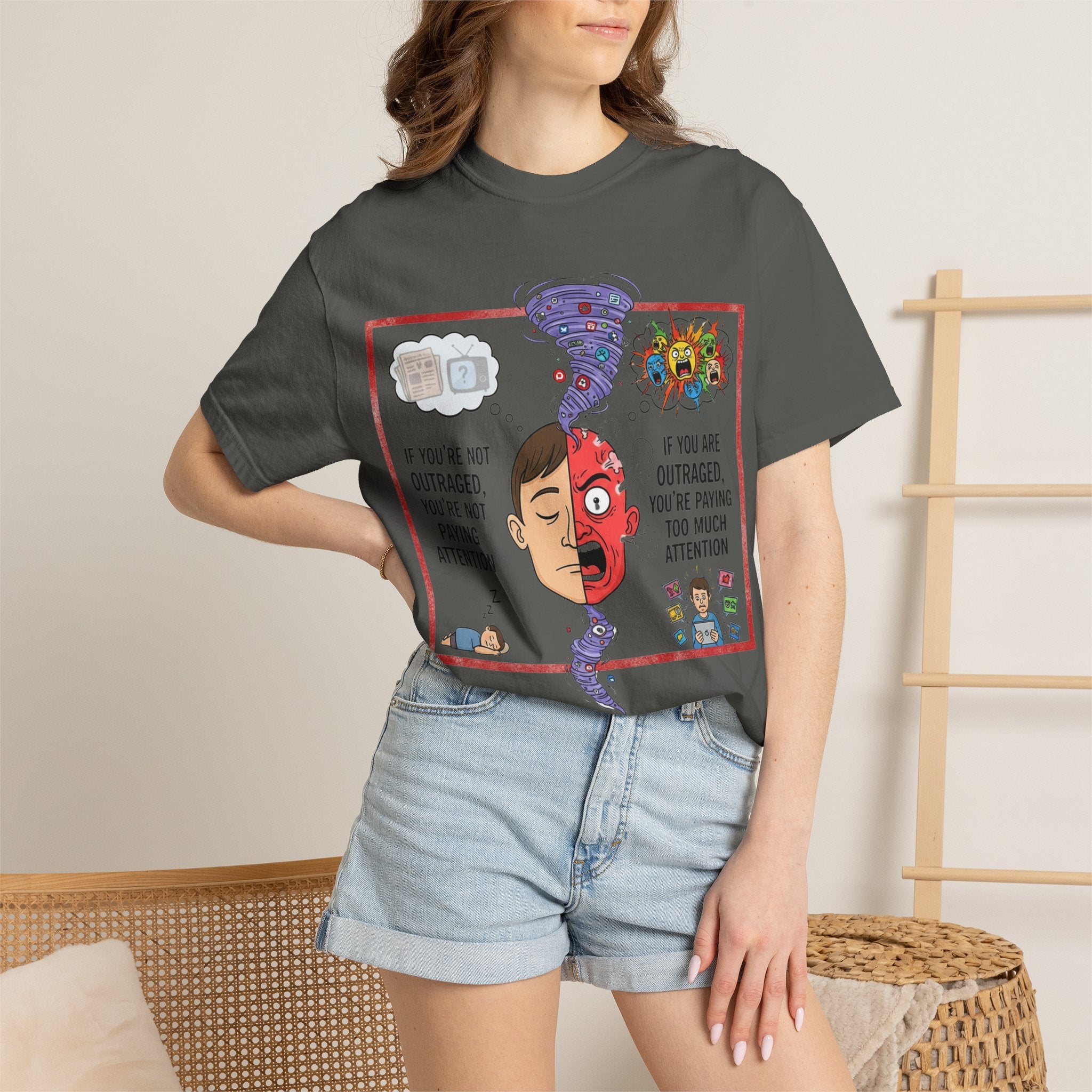 "The Outrage Paradox" Unisex Garment-Dyed T-shirt