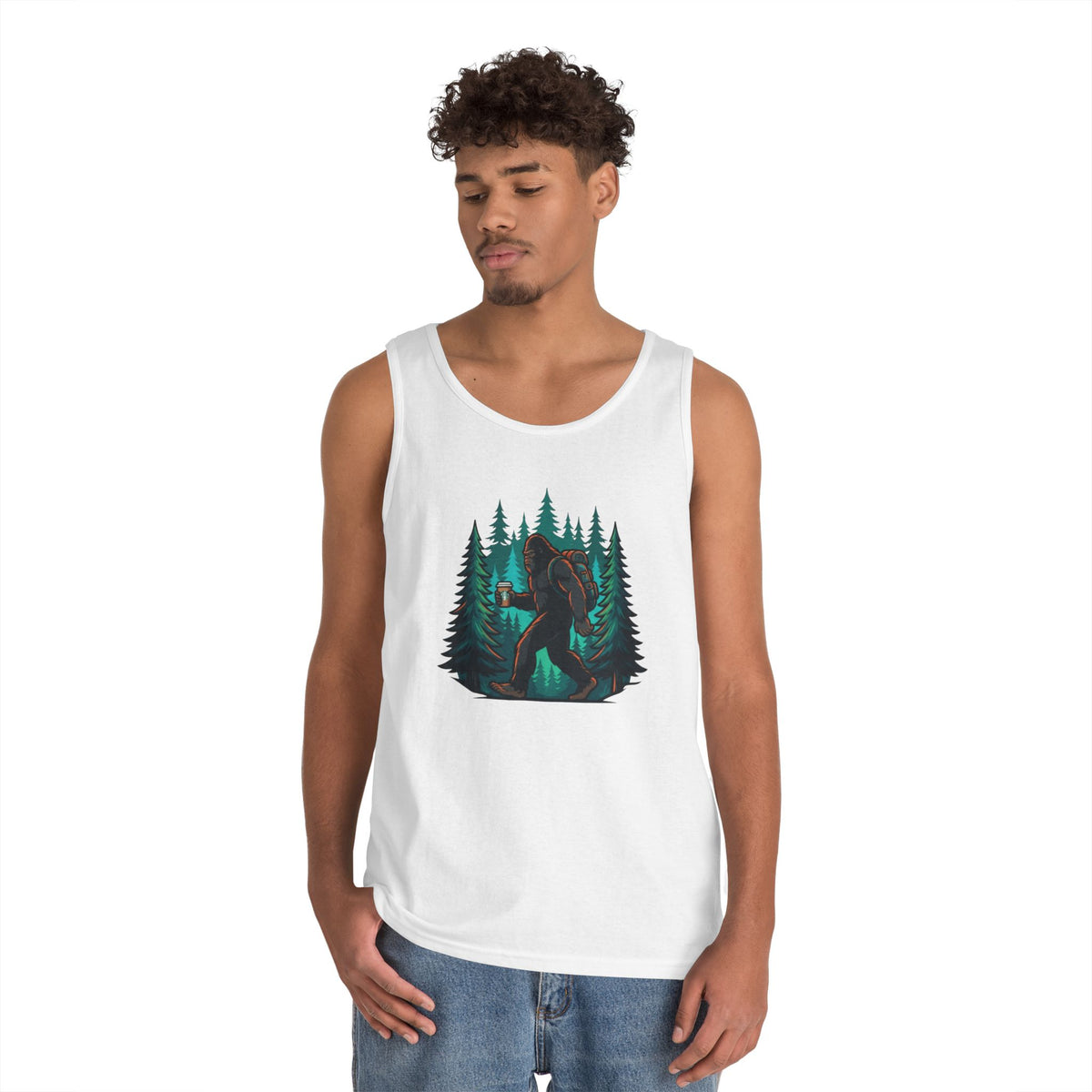 Color: White | Bigfoot-Sasquatch (North America) Tank Top