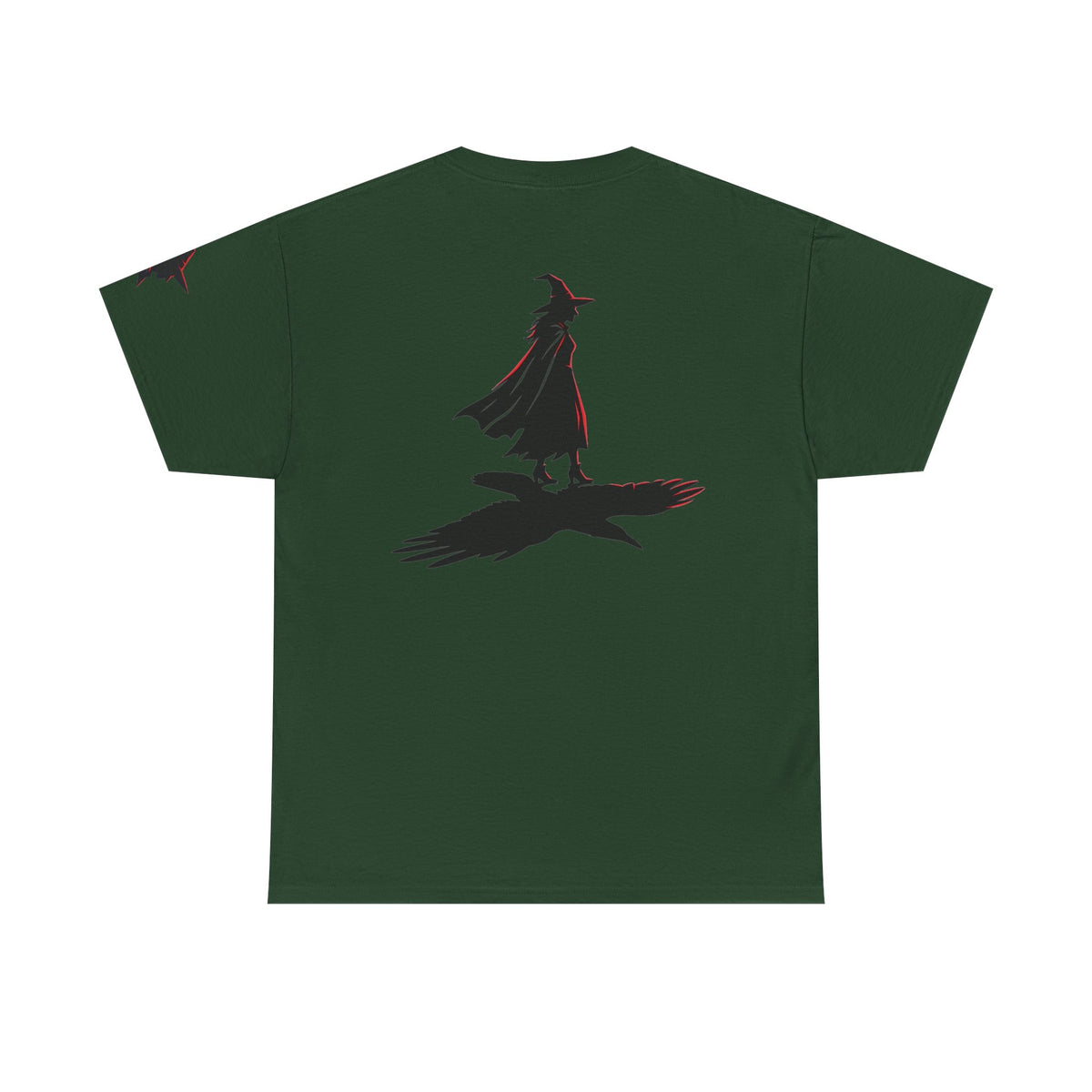 Color: Forest Green | Witch With Raven Shadow Premium Graphic Tee