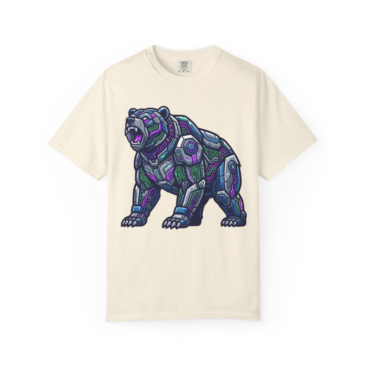 Color: Ivory | Cyber Bear Unisex Garment-Dyed Tee