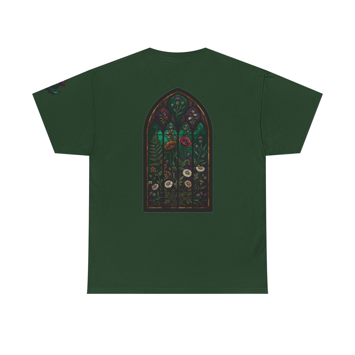Color: Forest Green | Stained Glass Floral Premium Graphic Tee