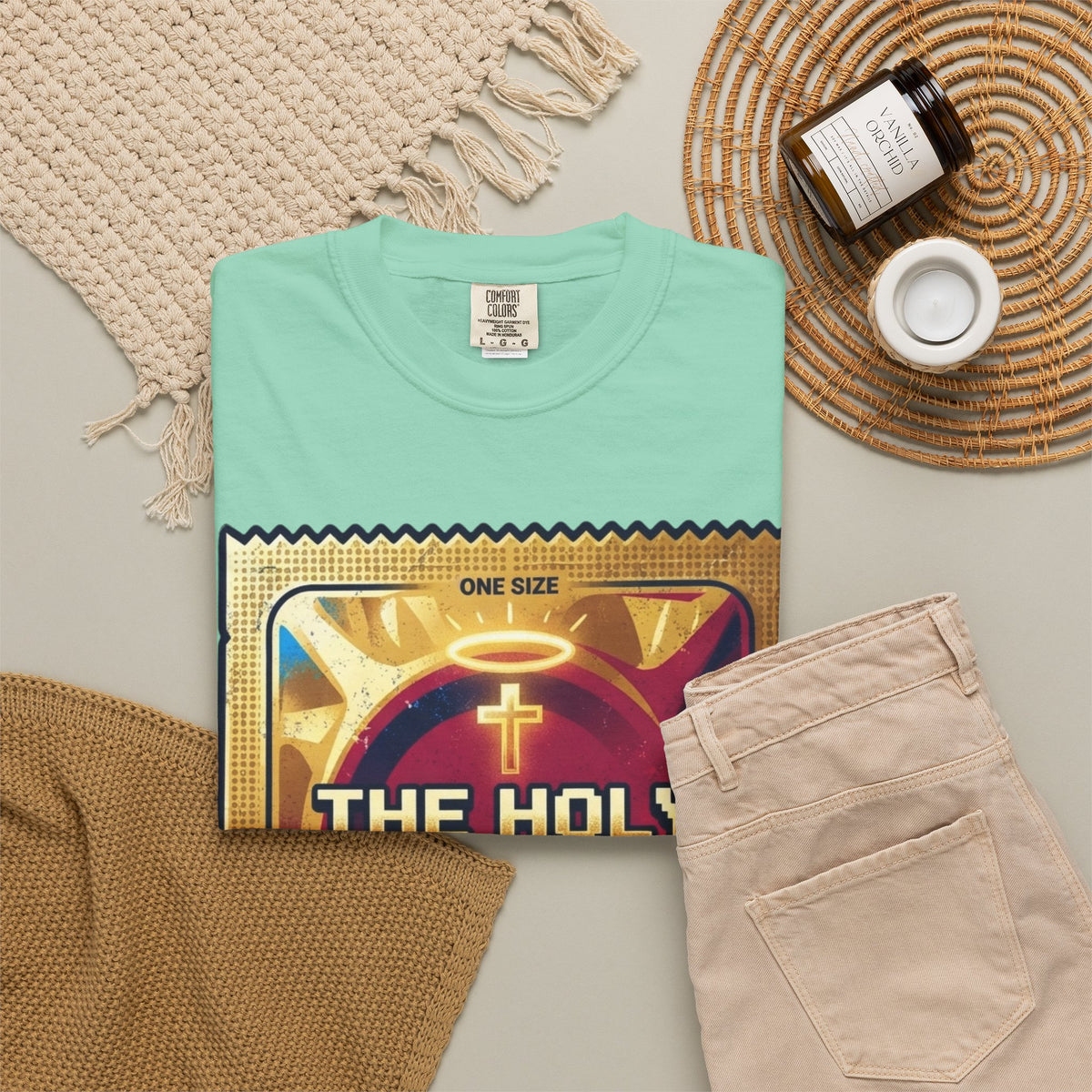 "Good Book Series The Holy Shield" Unisex Garment-Dyed Tee