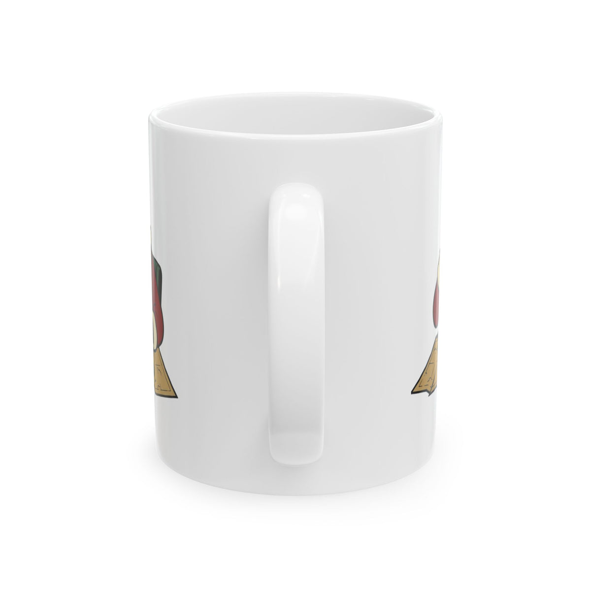 "Ho Ho Hard At Work" White Ceramic Mug — Graphic