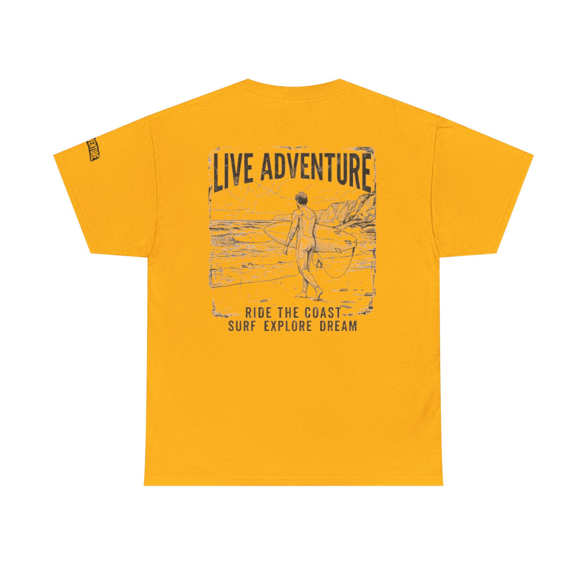 Color: Gold | Live Adventure - Surf Premium Graphic Tee