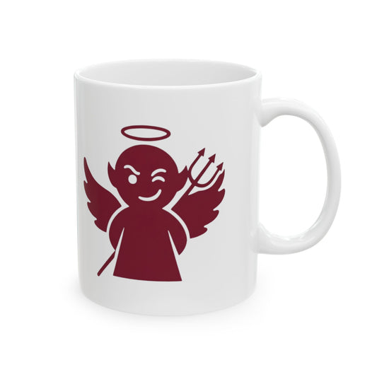 "On The Naughty List" White Ceramic Mug — Graphic