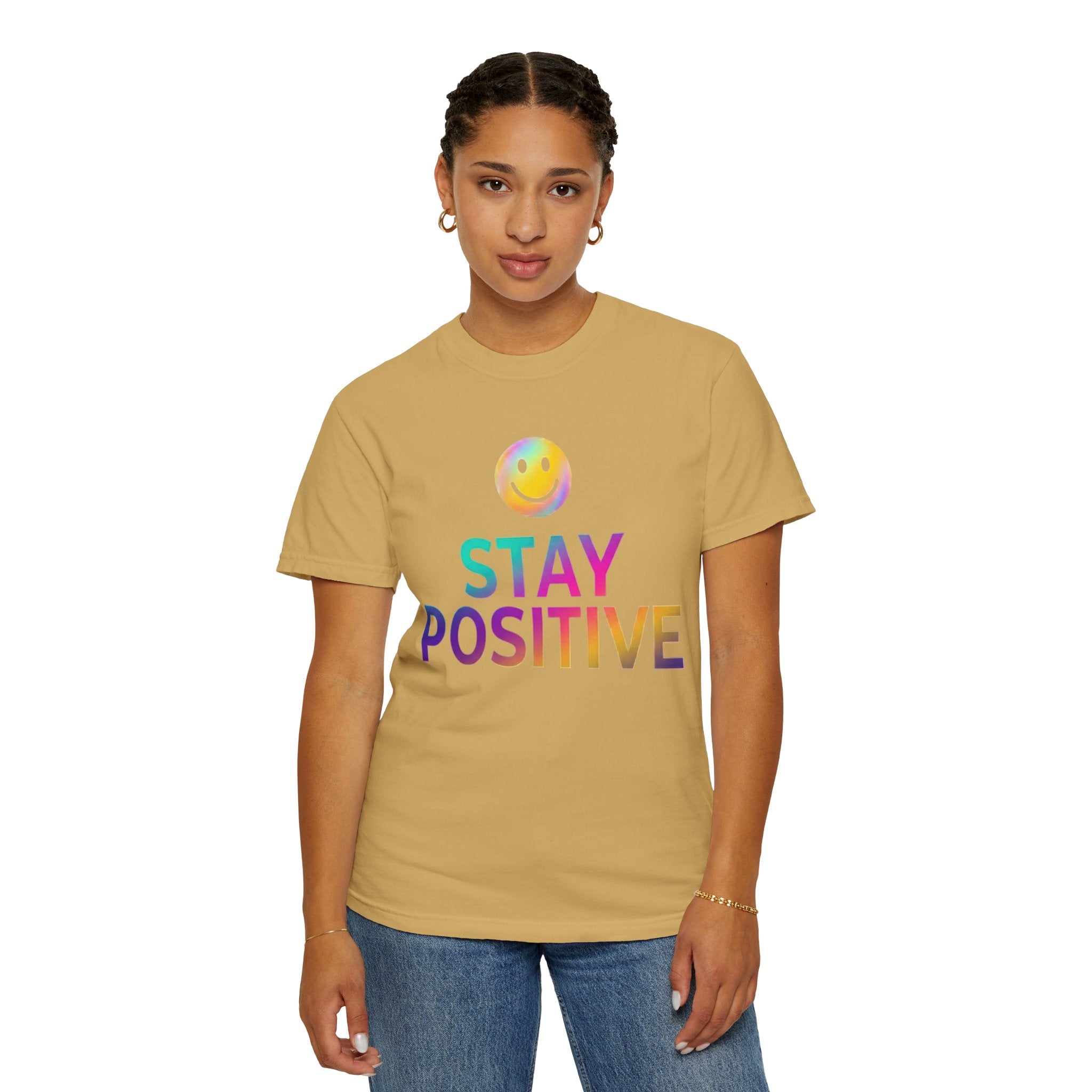 "Stay Positive" Unisex Garment-Dyed Tee