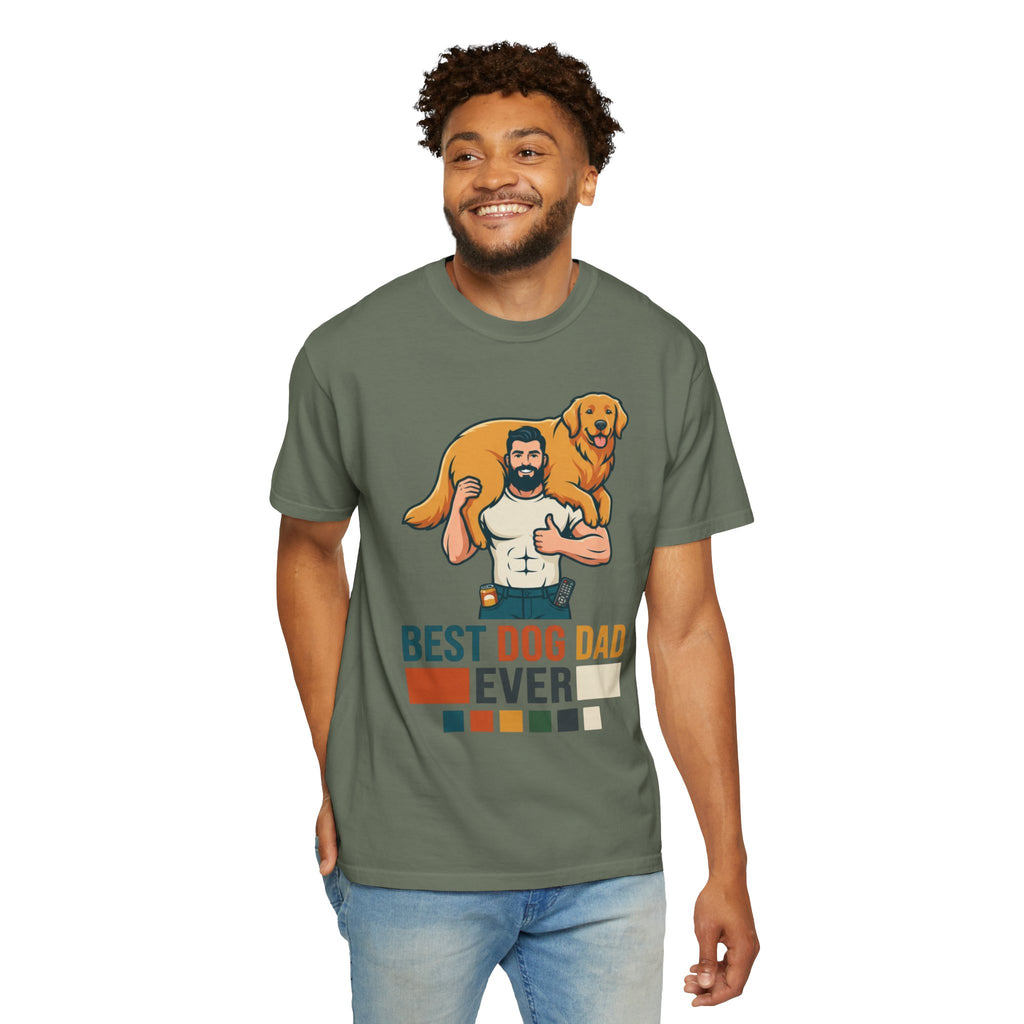 "Best Dog Dad" Unisex Garment-Dyed Tee