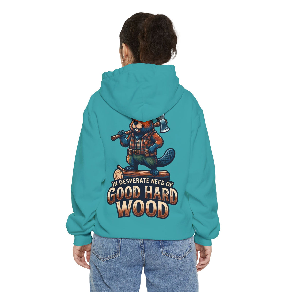Color: Seafoam | In Desperate Need of Good Hard Wood Garment-Dyed Hoodie