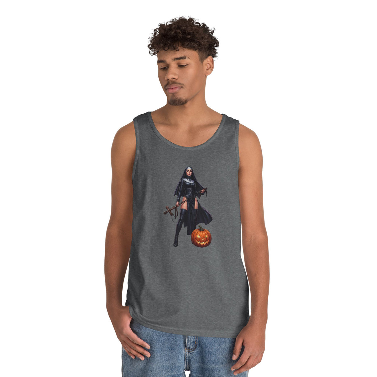 Color: Graphite Heather | Sexy Halloween Nun Tank Top