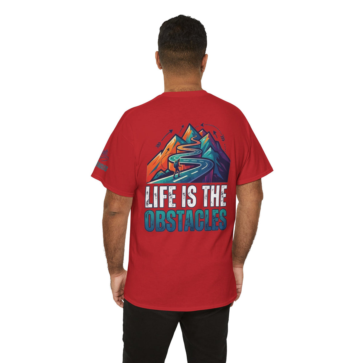 Color: Red | Life Is The Obstacles Premium Graphic Tee
