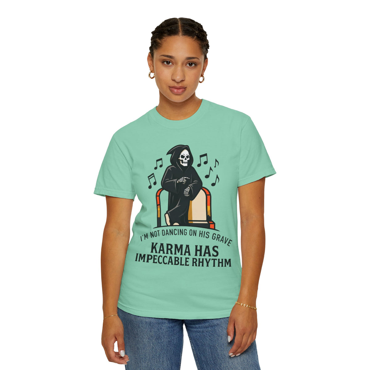 Color: Island Reef | Dancing On Grave Unisex Garment-Dyed Tee