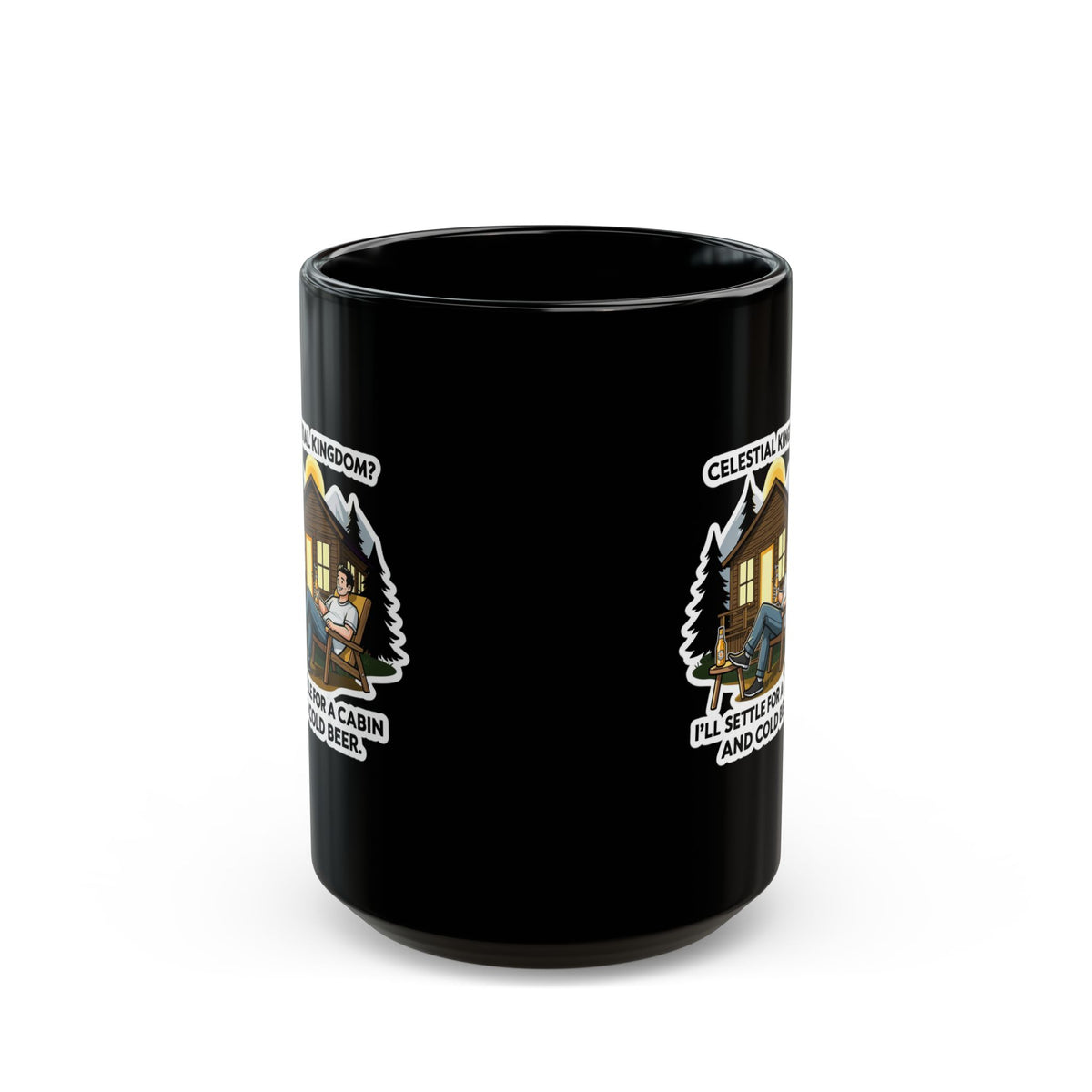 "Celestial Kingdom-Beer" Black Ceramic Mug