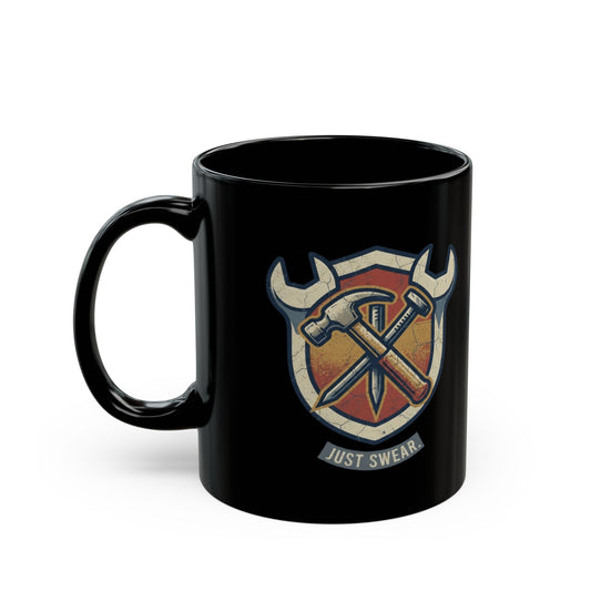 "Size Matters" Black Ceramic Mug — Graphic