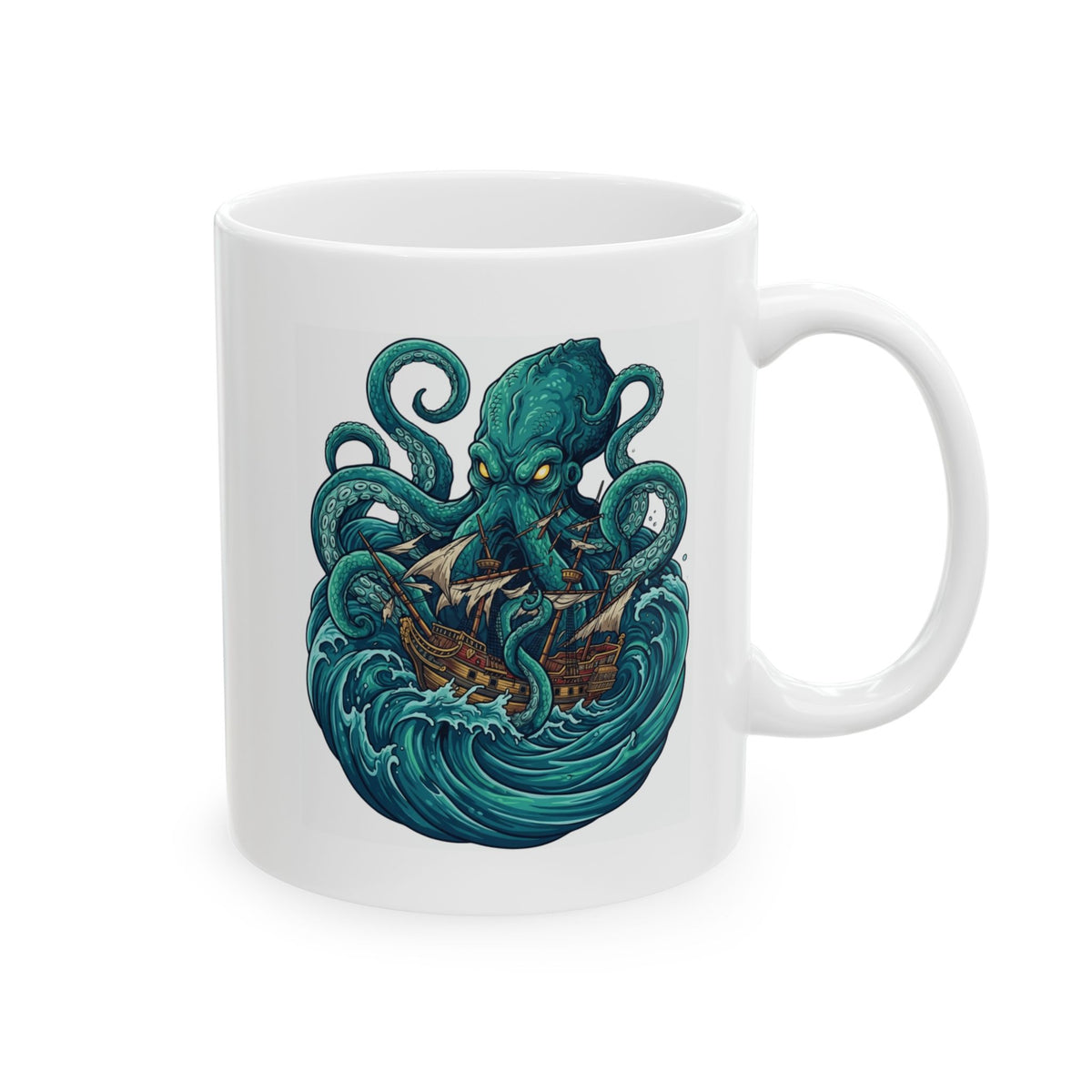 "The Kraken (Norse-Global Maritime)" White Ceramic Mug